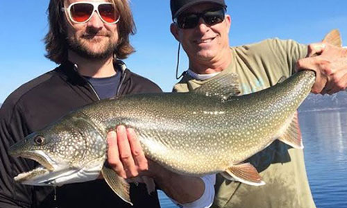 Catch of the day - Mackinaw trout in Lake Tahoe